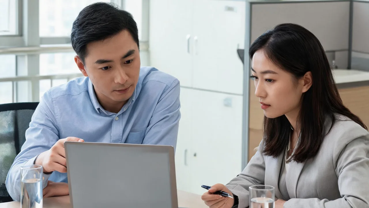 业务人员和财务坐在一起对齐订单口径、统一数据标准的真实办公场景